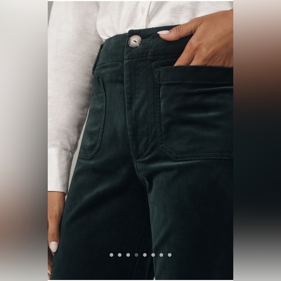 NWT Anthropologie The Colette Cropped Wide-Leg Pants by Maeve: Velvet Edition - Picture 4 of 6